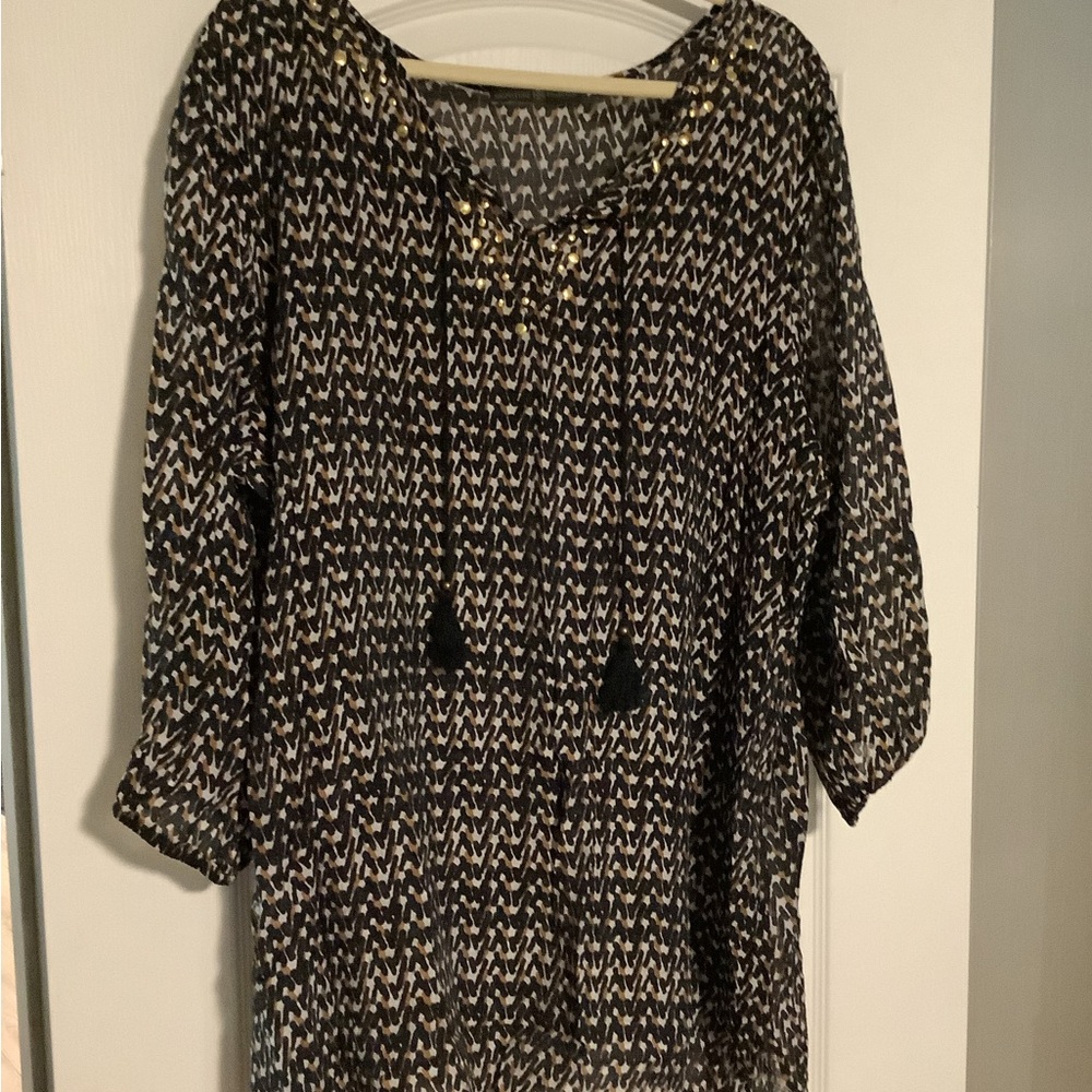 Black, Brown and Crème Blouse